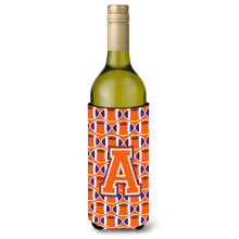 """"Letter A Voetbal Oranje Wit en Regalia Wijnfles Drankisolator Hugger CJ1072-ALITERK""""