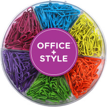 Office Style 28 mm värilliset paperiliittimet, 480 kpl sekakokoisia (A1-28MM480PCSCLRPC)