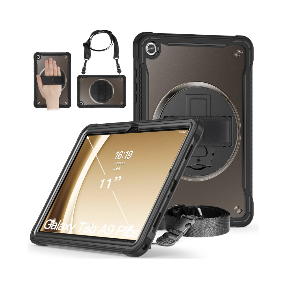 (Translucent A9 8.7 2023 X110) Hand Strap Tablet Case For Samsung Galaxy Tab A9 P Black 976662348517