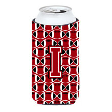 Letter I Football Red Black and White Tall Boy Beverage Insulator Hugger CJ1073-ITBC""""