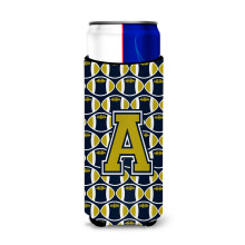 Letter A Football Blue en Gold Ultra-drankisolatoren voor slanke blikjes CJ1074-AMUK