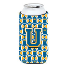 Letter U Football Sininen ja kultainen Tall Boy juomaeriste Hugger CJ1077-UTBC