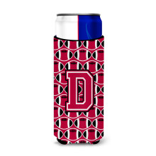 Letter D Football Crimson en White Ultra Beverage-isolatoren voor slanke blikjes CJ1079-DMUK