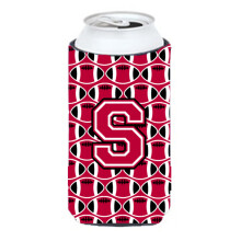 Letter S Football Crimson and White Tall Boy juomaeriste Hugger CJ1079-STBC