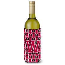 Letter W Football Crimson and White Wine Pullo Juomaeriste Hugger CJ1079-WLITERK