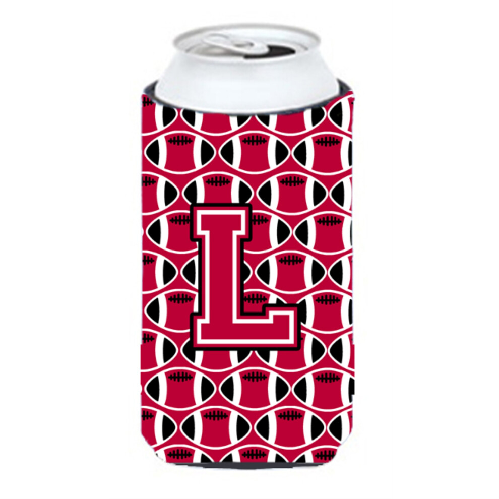 Isolant Pour Boissons Tall Boy, Motif Football, Lettre L, Rouge Et Blanc, CJ1079-LTBC-image