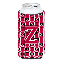 Letter Z Football Crimson and White Tall Boy juomaeriste Hugger CJ1079-ZTBC