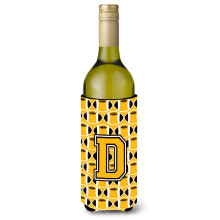 Letter D Football Black Old Gold and White Wine Pullo Juomaeriste Hugger CJ1080-DLITERK""""