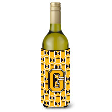 """" Letter G Football Black Old Gold and White Buttle Buttle Beaverage Izsolator Hugger CJ1080-Gliterk """"