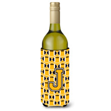 """" Letter J Fotbal Black Old Gold and White Buttle Buttle Baut Izolator Hugger CJ1080-Jliterk """"