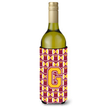 Letter G Football Maroon ja Gold viinipullo juomaeriste Hugger CJ1081-GLITERK