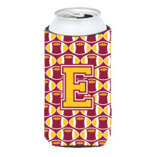 Letter E Football Maroon and Gold Tall Boy juomaeriste Hugger CJ1081-ETBC