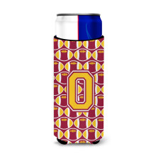 Letter O Football Maroon en Gold Ultra-drankisolatoren voor slanke blikjes CJ1081-OMUK