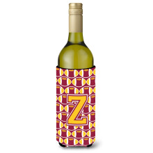 Letter Z Football Maroon ja Gold viinipullo juomaeriste Hugger CJ1081-ZLITERK