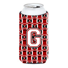 Letter G Football Cardinal ja White Tall Boy juomaeriste Hugger CJ1082-GTBC