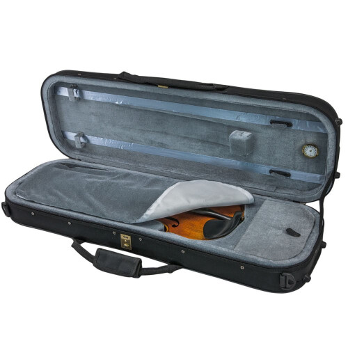 Sky Estuche para viol?n SKY 1/4 rectangular, ligero, con higr?metro, negro/gris 2