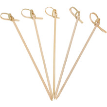 500 T?l | KingSeal Bamboo Wood Flower Knot Picks spyd 4,5 tommer Perfekt til cocktails og appetitv?kkere Bulk Pack - 5 pakker med 100 stk.
