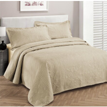 Fancy Collection luksus senget?ppet betr?k pr?get sengebetr?k Solid Over Size Ny (Beige King/California King)