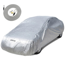Motor Trend All Season WeatherWear 1-polylaag Sneeuwbestendig Waterbestendig Autohoes Maat XL1 - Geschikt tot 210"""" - CC-544+LOCK Zilver