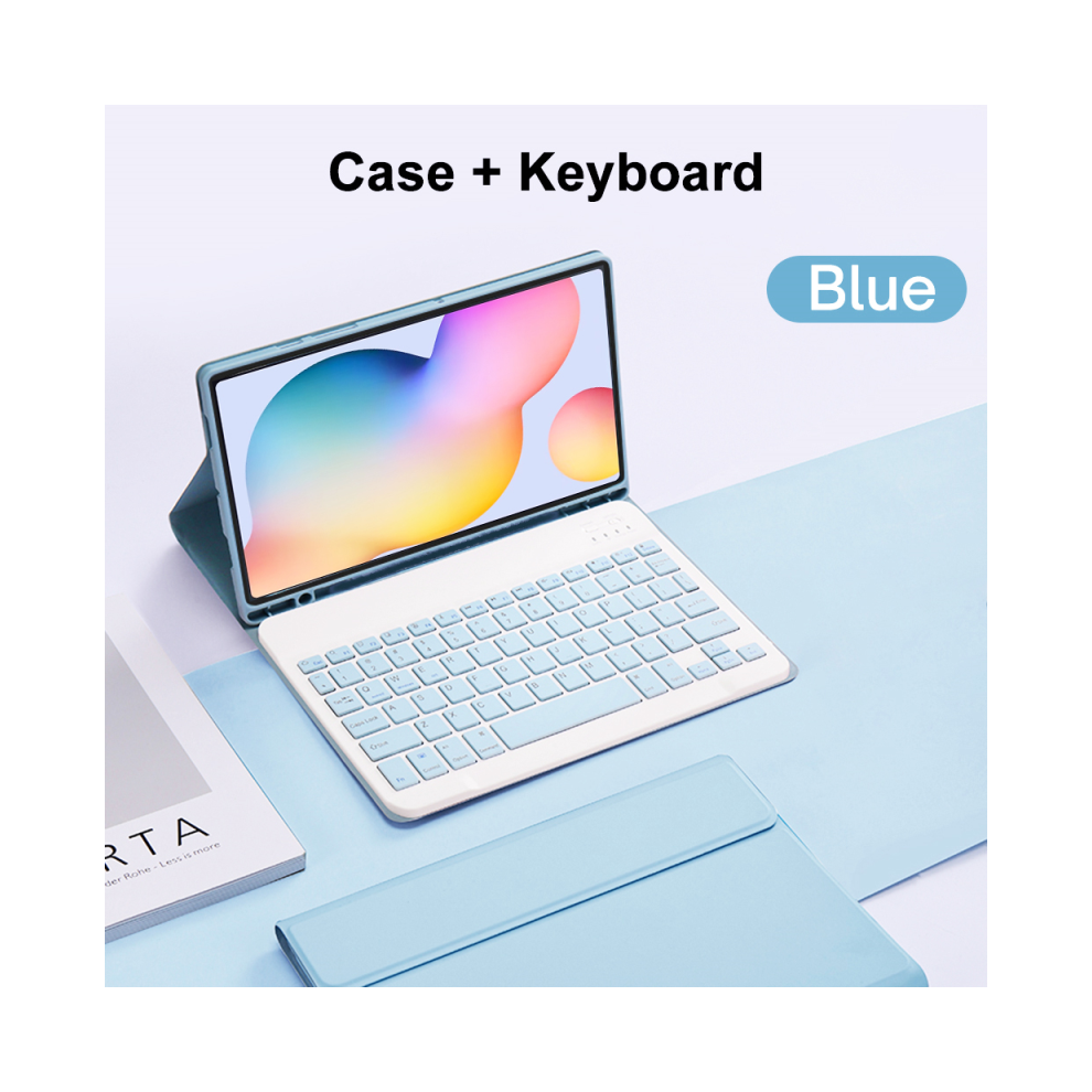 (Sky A, Hebrew Keyboard) Case For Samsung Galaxy Tab S6 Lite 10.4 Inch Deta Blue 976662330659