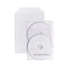 50 gennemsigtige CPP-plastik-dvd-hylstre med flap til 14 mm dvd-boks Awork & 2 disc non-woven ?rmer af StarTechDeals