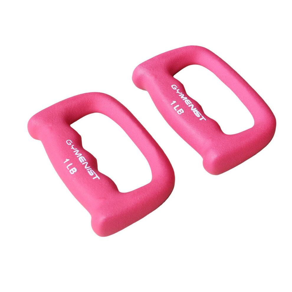 Lot de 2 halt   res en n   opr   ne en forme de main pour exercices, jogging, marche, cardio, 1 lb, rose