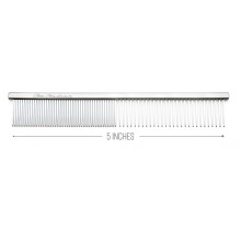 Chris Christensen 5in Face and Feet Fine/Coarse Butter Comb Groom Like a Professional Rounded Corners Prevent Friction and Breakage Solid Brass Spi