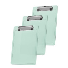 Acrimet Klemmbrett Memo, Gre A5 (9 1/4 x 6 5/16), Low-Profile-Clip (Kunststoff) (klare grne Farbe) (3er-Pack)
