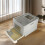 Bingopaw Cat Litter Box Front Entry Top Exit Toilet Boxes  Tray with Scoop 1
