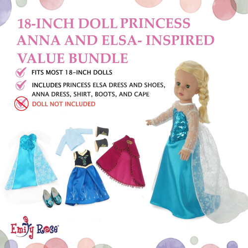 Conjunto de Roupas de Princesa para Boneca de 18 polegadas - Inclui Sapatos! 1