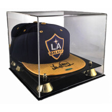 Vitrina de acrνlico para gorras de bιisbol con protecciσn UV y parte trasera de espejo. Organizador de dos niveles para guardar y exhibir gorras.