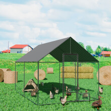 (L(300X207cm)) Outdoor Chicken Coop with Metal Powder Tube