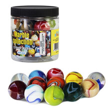 My Toy House Shooter glazen knikkers met marmeren pot voor opbergset van 12 1-inch diverse kleuren