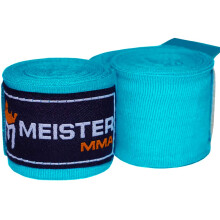 Meister Junior 108" Elastic Cotton Hand Wraps for MMA & Boxing (Pair) - Turquoise
