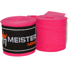 Meister Junior 108 Fasce elastiche in cotone per MMA e boxe, coppia - Rosa