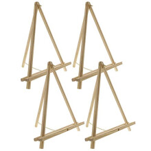 U.S. Art Supply 16" Naturlig Trä Bord Easel (4 Pack) - Justerbar A-Ram Canvas Ställ för Målning