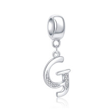 SOUKISS Letter G Charm Sterling Silver 925 Initial A-z Alphabet Beads Name Charm for Bracelet Charms