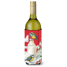 """" Caroline's Comorsures Blue Tits Blue Birds and Lapte Sticks Bottle Koozie Hugger 750 ml multicolor """"