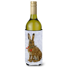 """" Comorile Carolinei iepurele iepure ?i trandafiri sticla de vin Koozie Hugger 750 ml multicolor """"