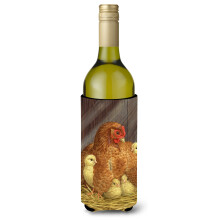 """" Caroline's comoruri micile mele chickadees cu gaina sticla de vin de pui koozie hugger 750 ml multicolor """"