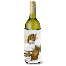 """" Caroline's Comorsures Wood Mouse Bottle Koozie Hugger 750 ml multicolor """"
