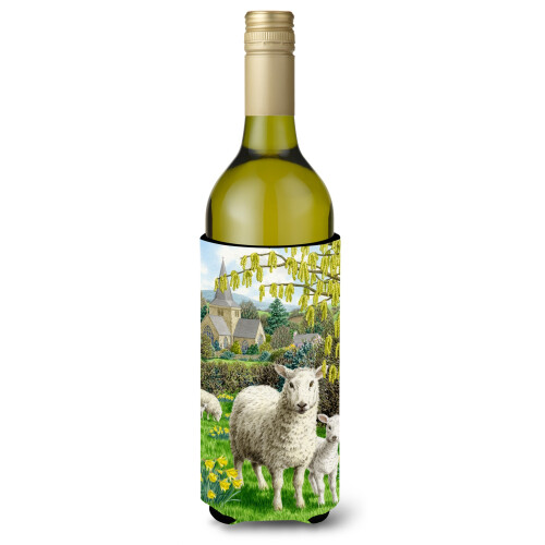 """" Caroline's Comorsures Sheep Vin Bottle Koozie Hugger 750 ml multicolor """"