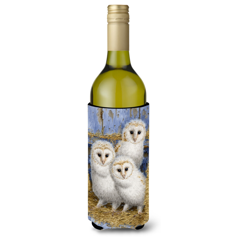 Bouteille De Vin Koozie Hugger 750 Ml Multicolore Caroline's Treasures Barn Owl Chicks-image