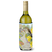 Caroline's Treasures ASA2095LITERK Spotted Flycatcher Wine Bottle Koozie Hugger 750 ml Multicolor