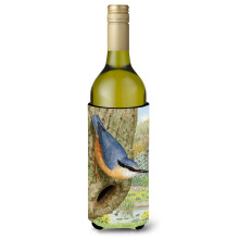 Caroline's Treasures Red-Breasted Nuthatch Wine Bottle Koozie Hugger 750 ml Multicolor