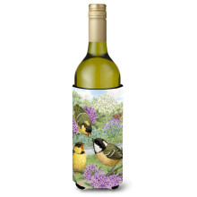 Caroline's Treasures ASA2098LITERK Coal Tits Wine Bottle Koozie Hugger 750 ml Multicolor