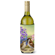 Caroline's Treasures ASA2112LITERK House Sparrows Wine Bottle Koozie Hugger 750 ml Multicolor