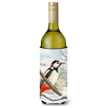 Caroline's Treasures Spotted Woodpecker Wine Bottle Koozie Hugger 750 ml Multicolor