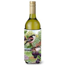 Caroline's Treasures ASA2115LITERK Long Tailed Tits Wine Bottle Koozie Hugger 750 ml Multicolor