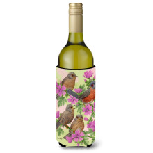 Caroline's Treasures Warbler Family Wine Bottle Koozie Hugger  750 ml  Multicolor